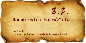 Barbulovics Patrícia névjegykártya
